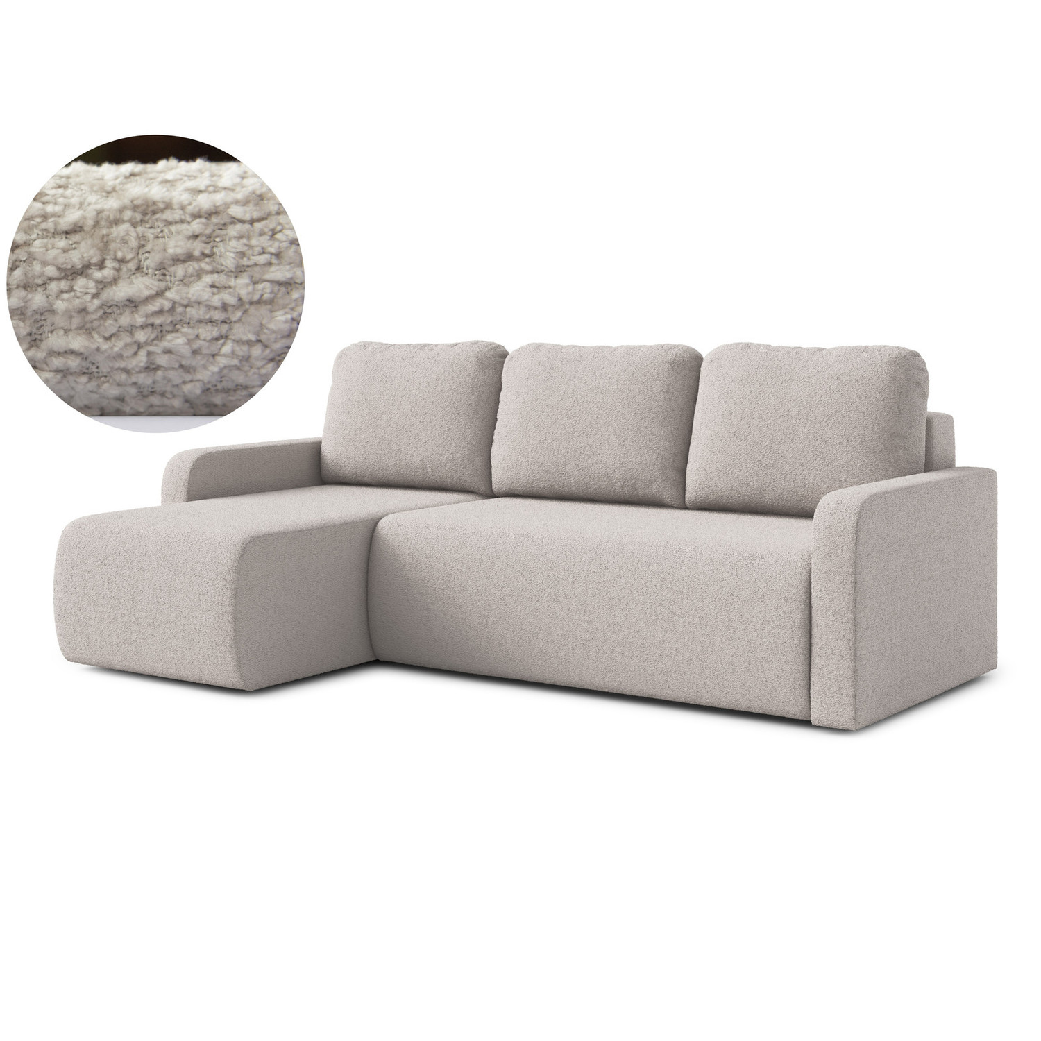 Rozkládací rohová sedací souprava ELES Levá Béžová