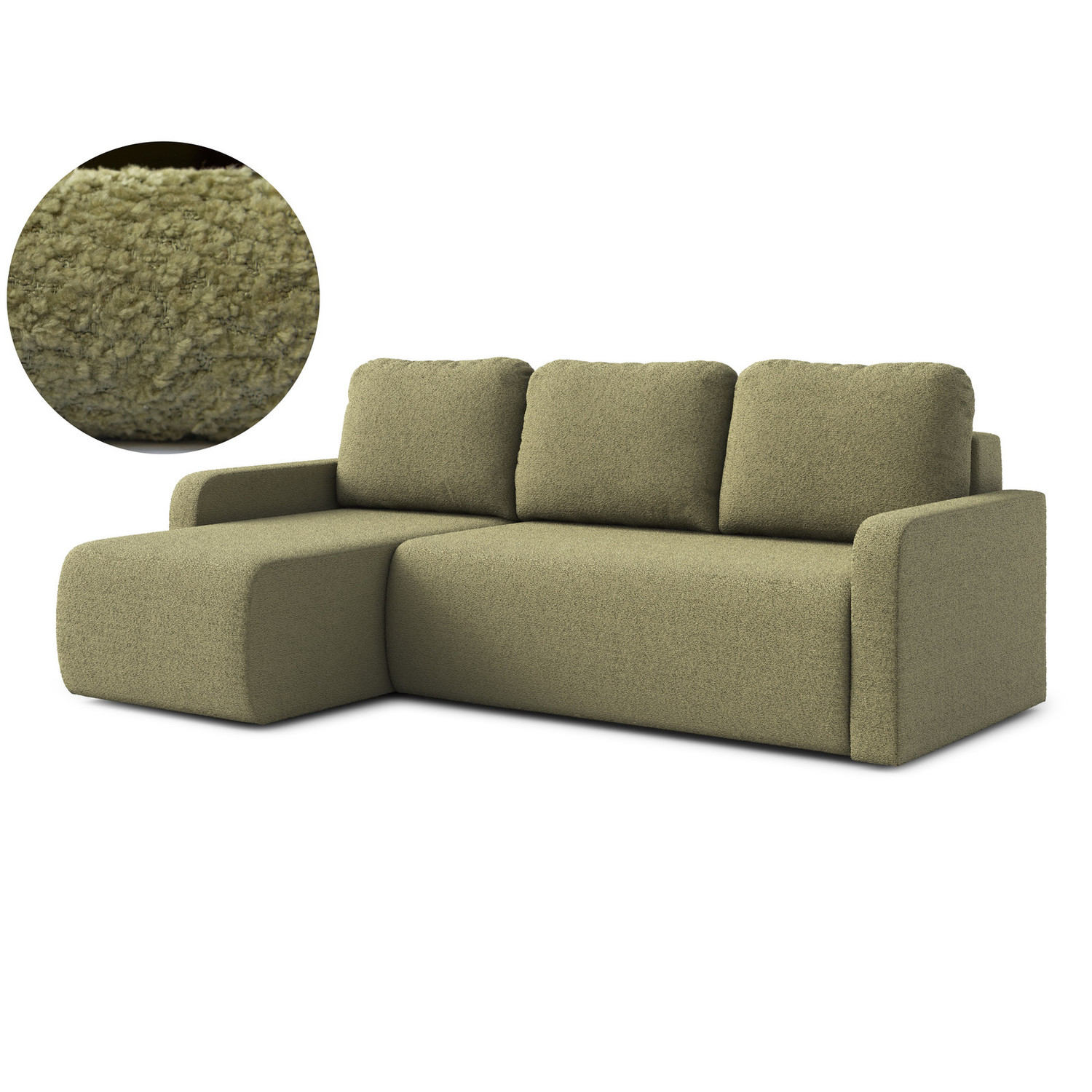 Rozkládací rohová sedací souprava ELES Levá Zelená