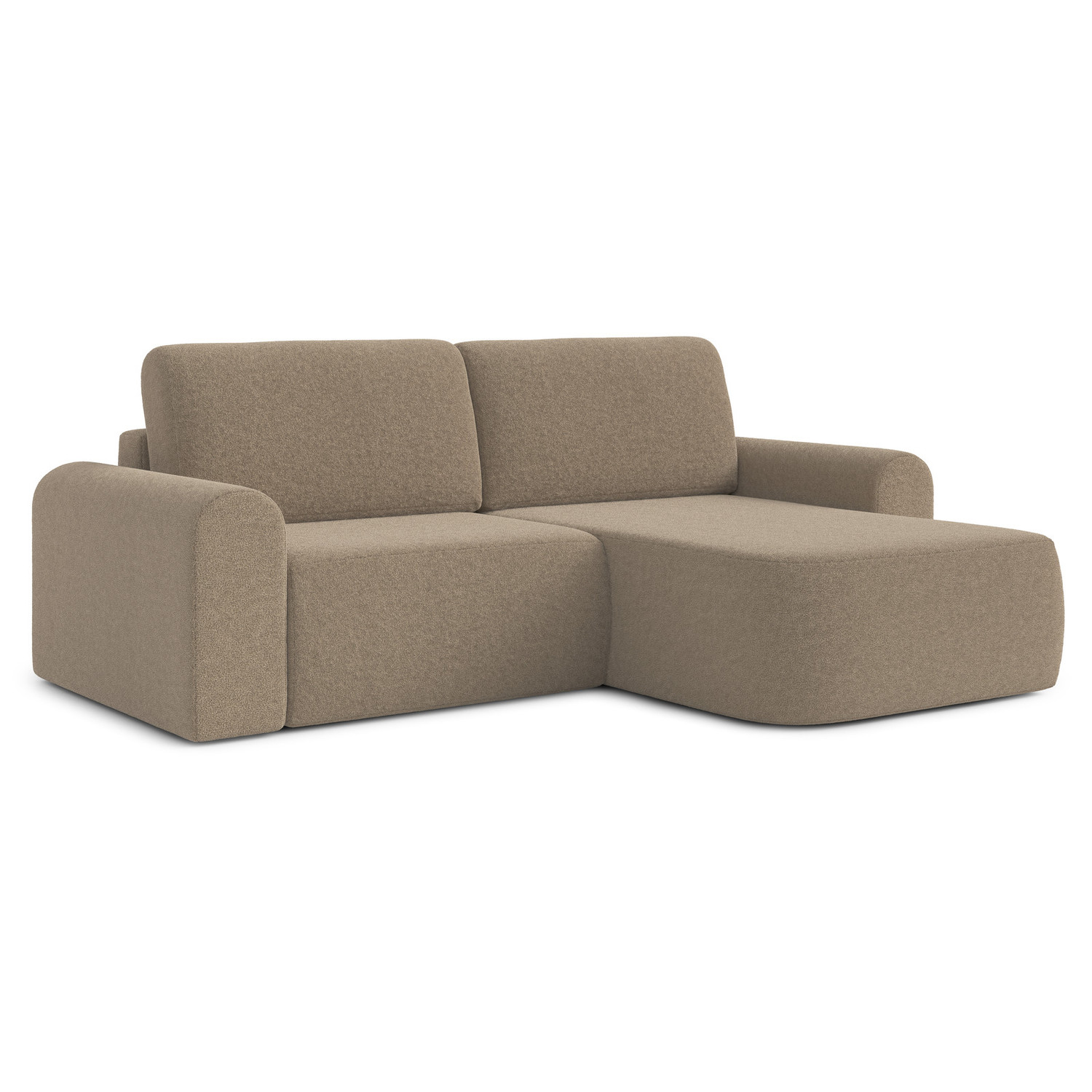 Rozkládací rohová sedací souprava BORELLO Pravá Hnědá