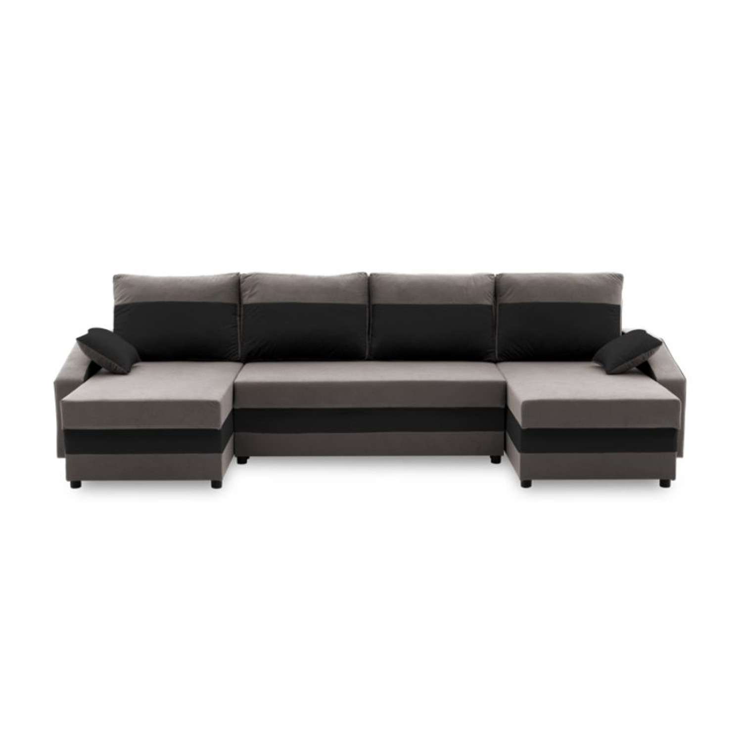 Velká rohová rozkládací sedací souprava SPARTA Šedá/černá