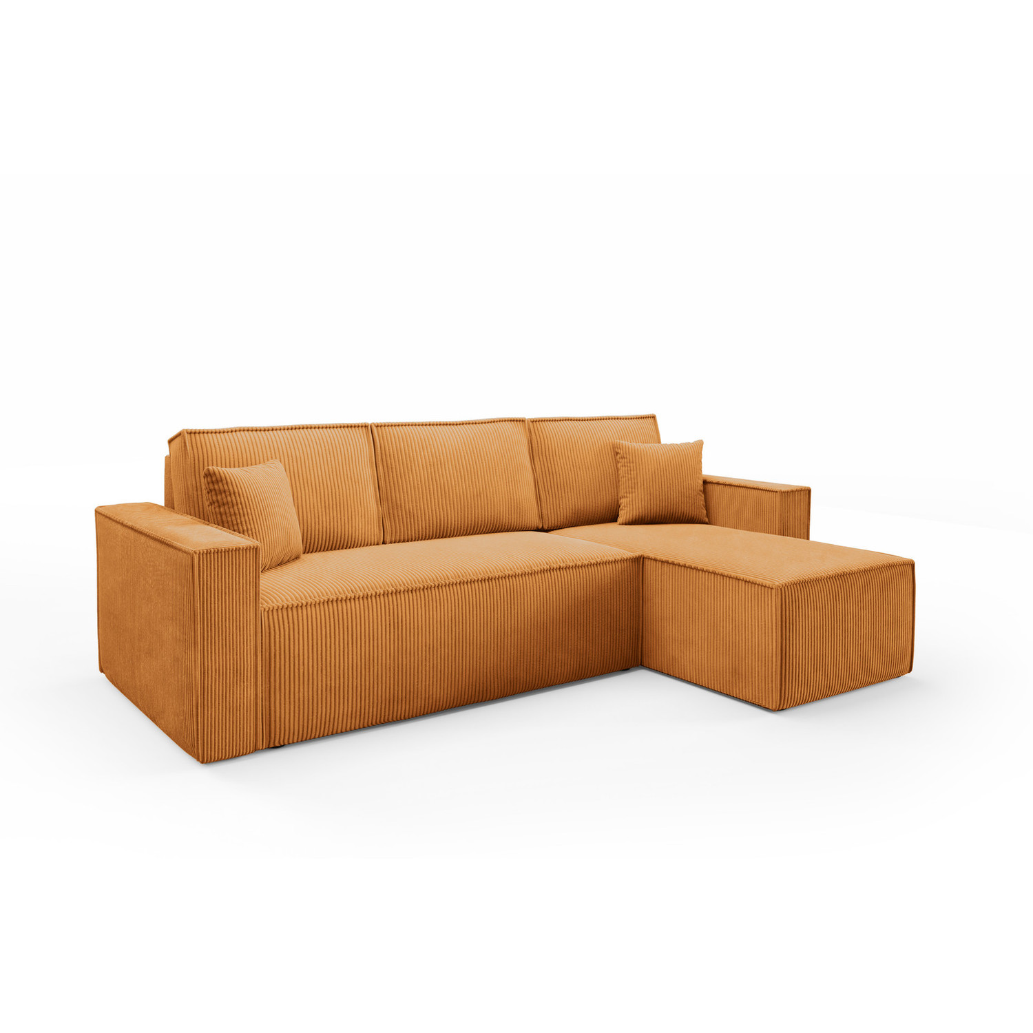 Rozkládací rohová sedací souprava BASIC Pravá Hnědá