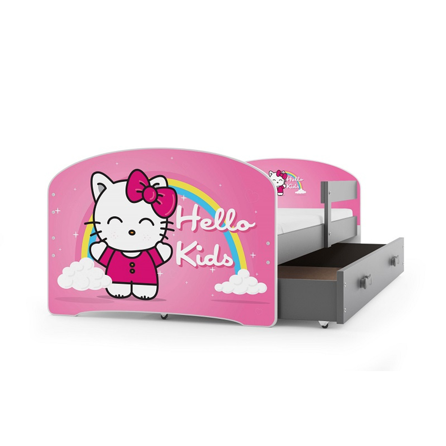 Dětská postel LUKI 160x80 cm Šedá Hello kids