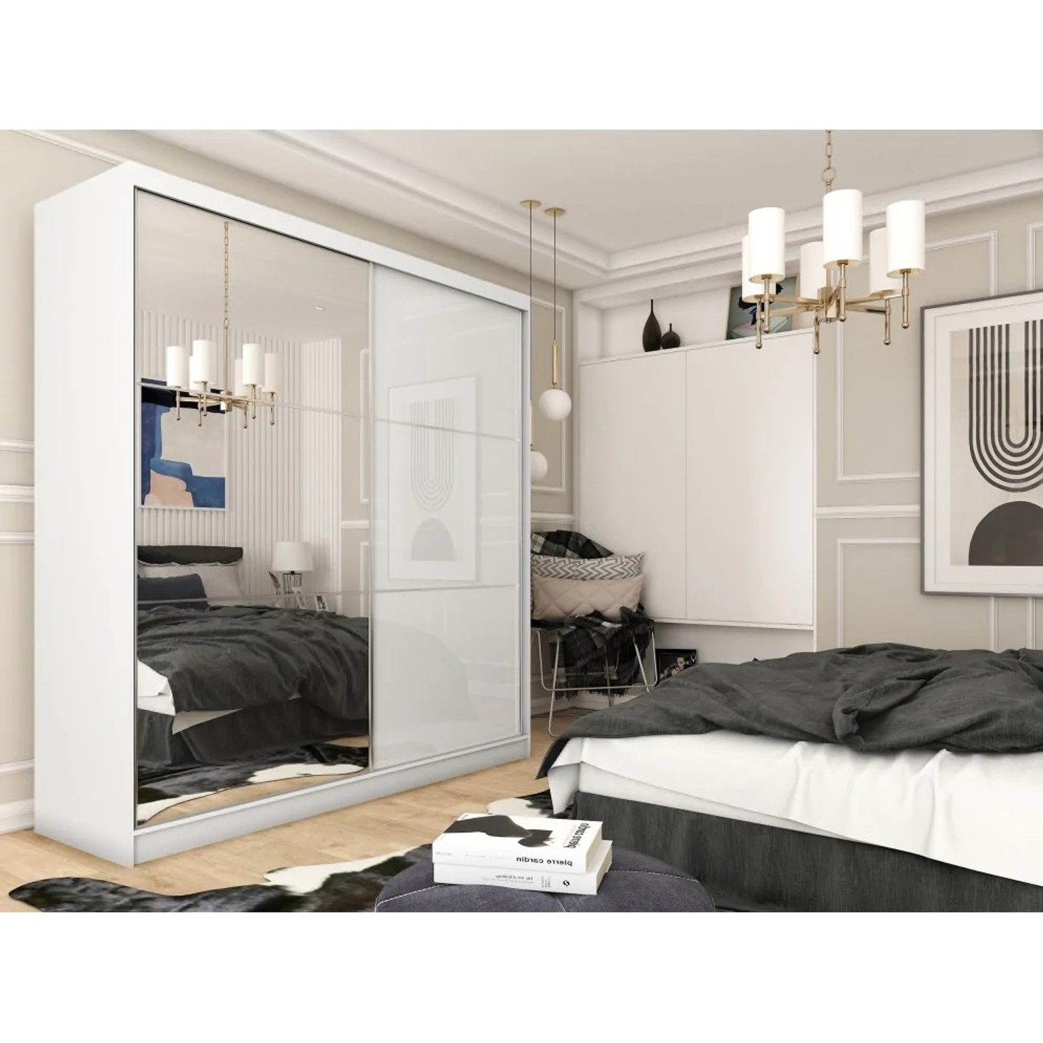 Kvalitní Šatní Skříň Viviana 200 cm Bílá