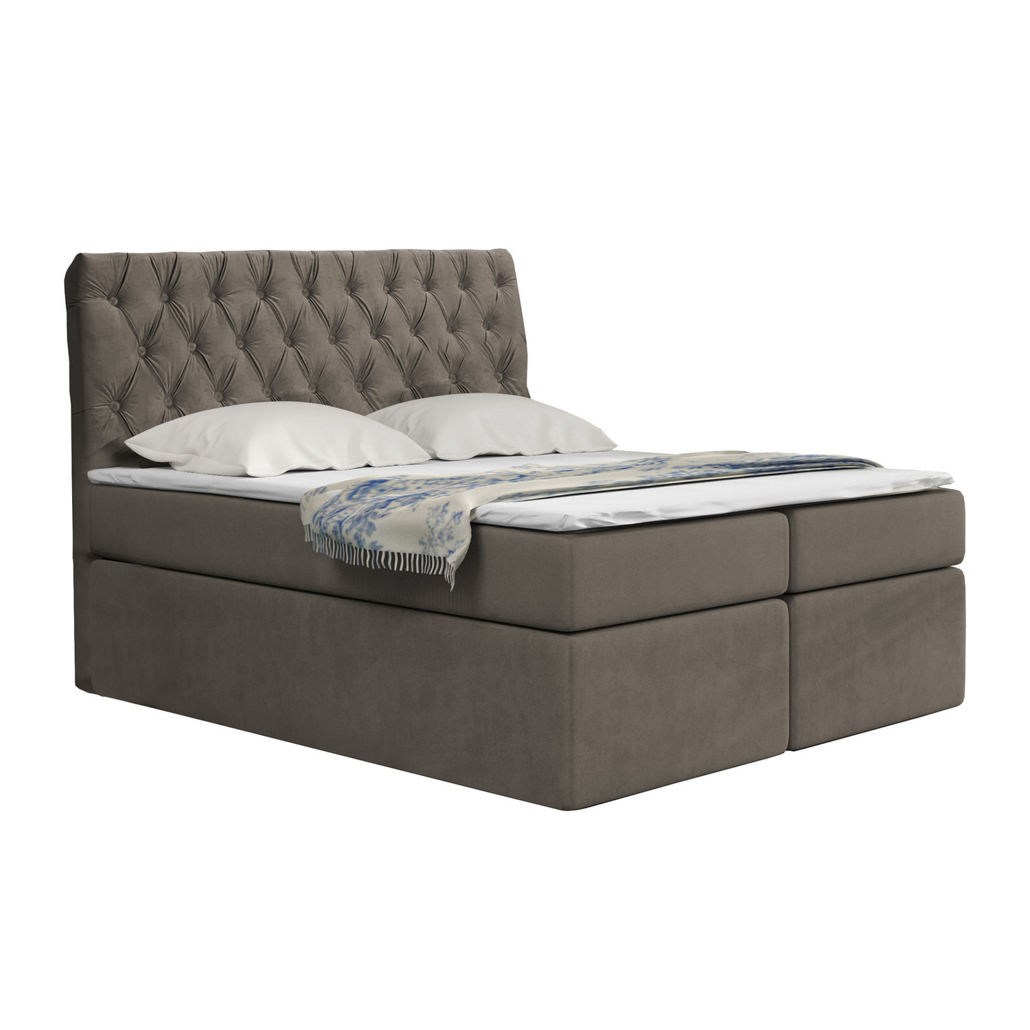 Postel 58 BISSAU 200x200 cm s úložným prostorem Světle hnědá