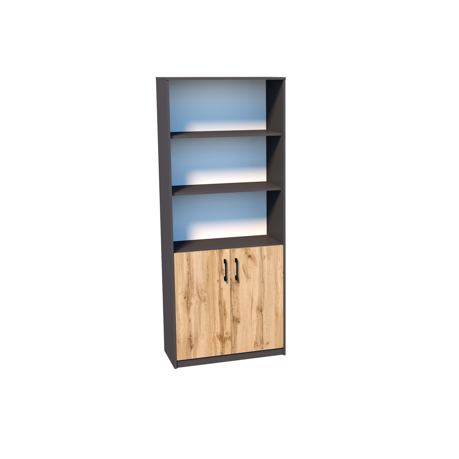 Regál MARK - R007 Grafit/dub wotan