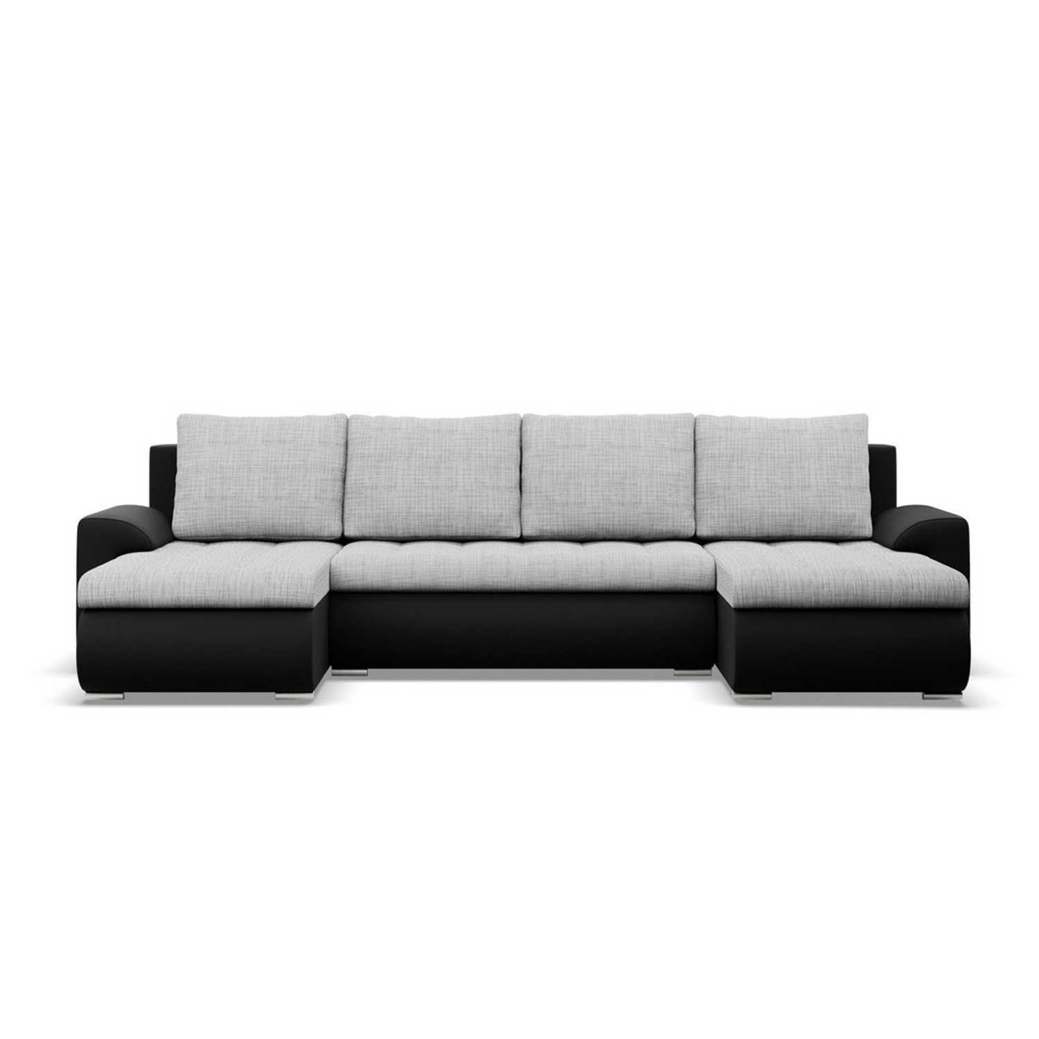 Rozkládací rohová sedací souprava TOKIO III Šedá/černá