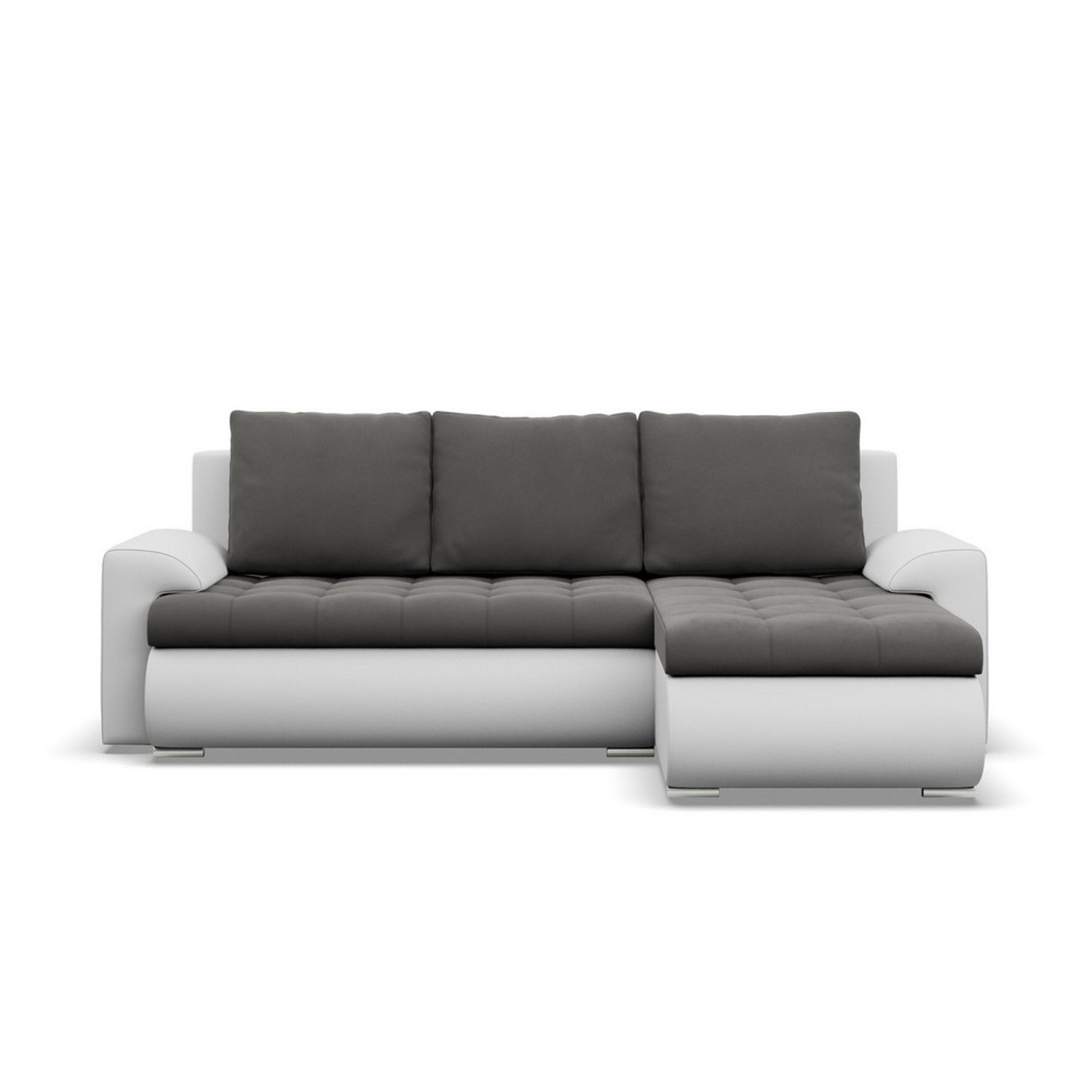 Rozkládací rohová sedací souprava TOKIO VI Pravá Šedá/bílá II