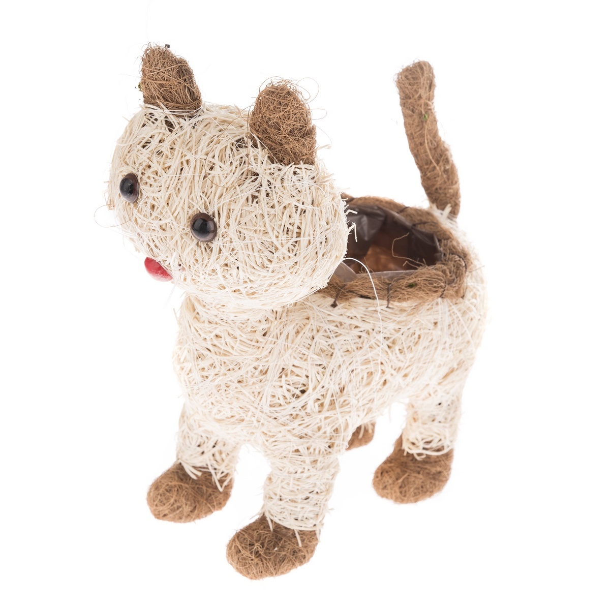 Proutěný obal na květináč Kočka