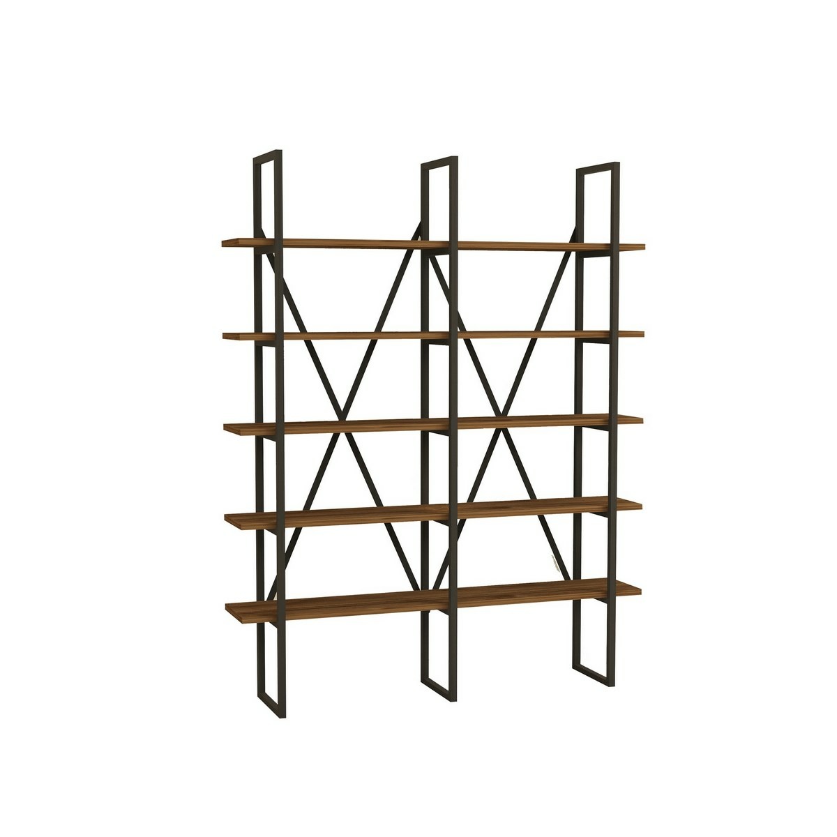 Regál Burgaz Black and Walnut