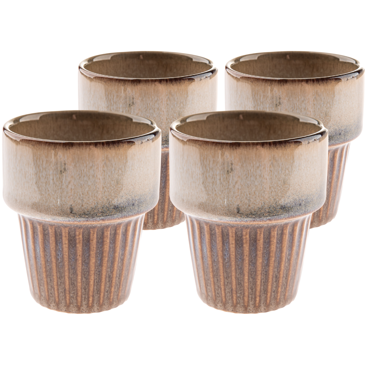 Sada 4 keramických hrnků Rustik 100 ml