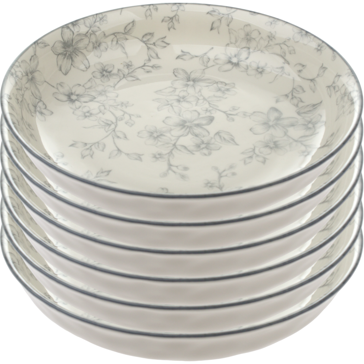 Sada 6 hlubokých talířů Něžné kvítí 20 cm