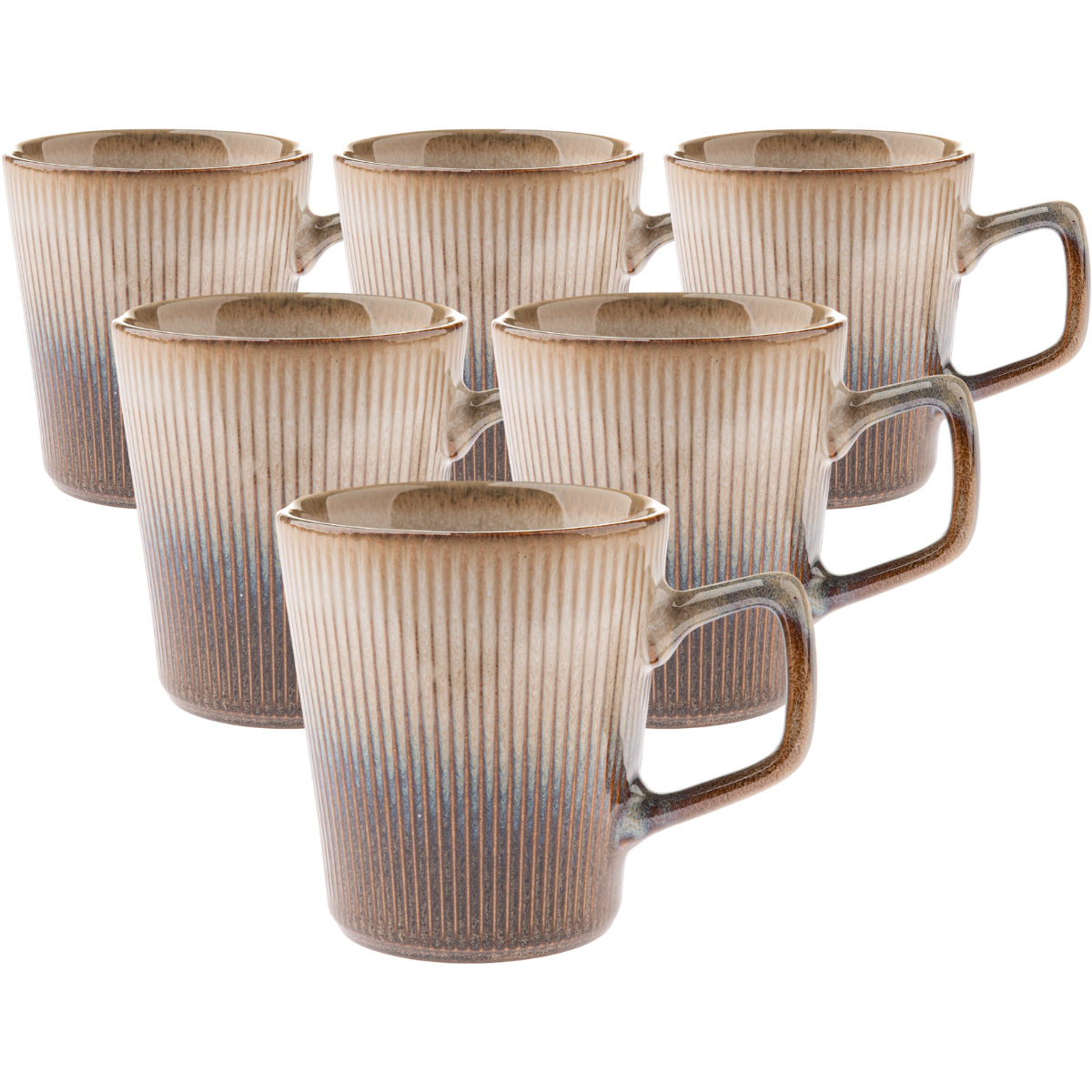 Sada 6 keramických hrnků Rustik 410 ml