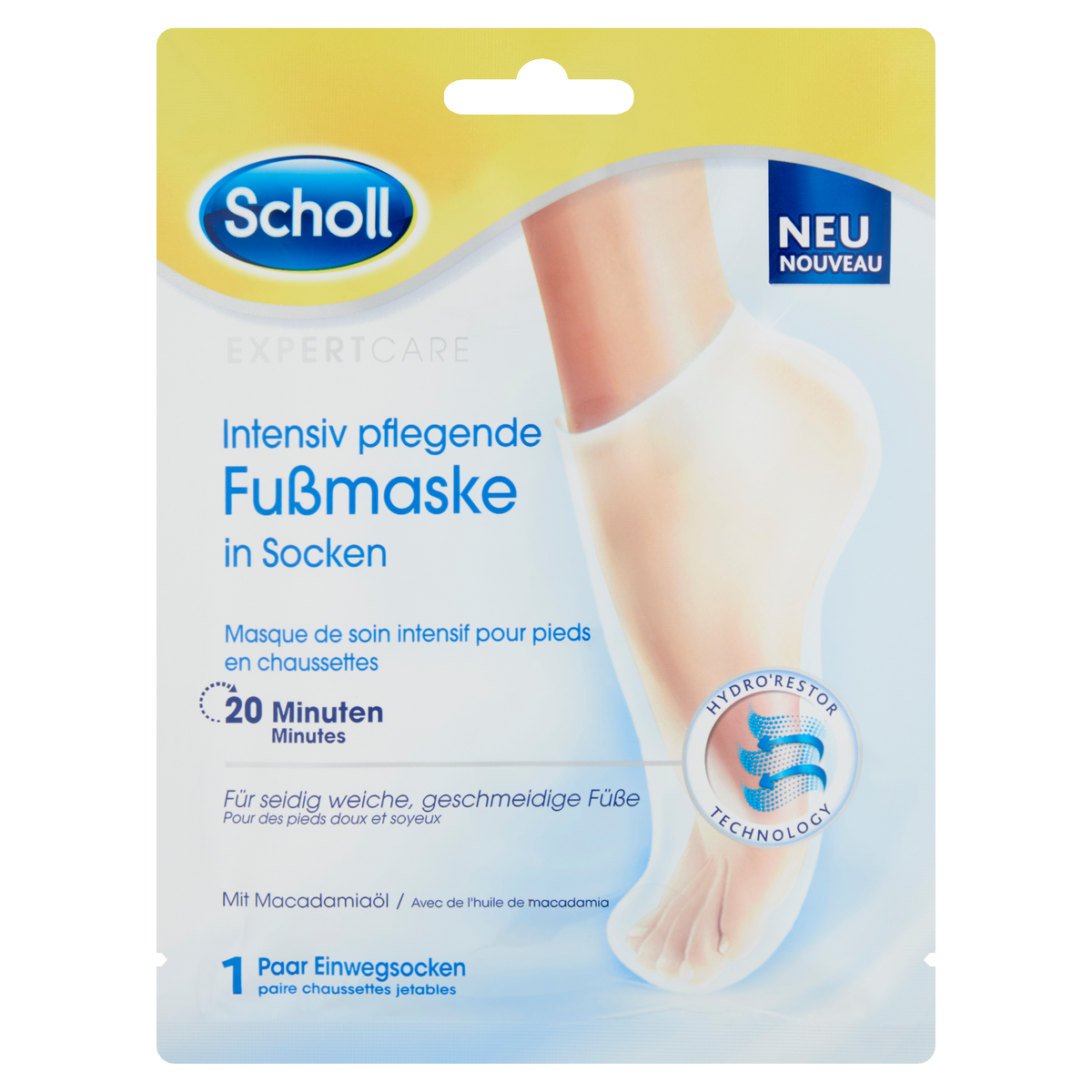 Scholl Maska na nohy s makadamiovým olejem