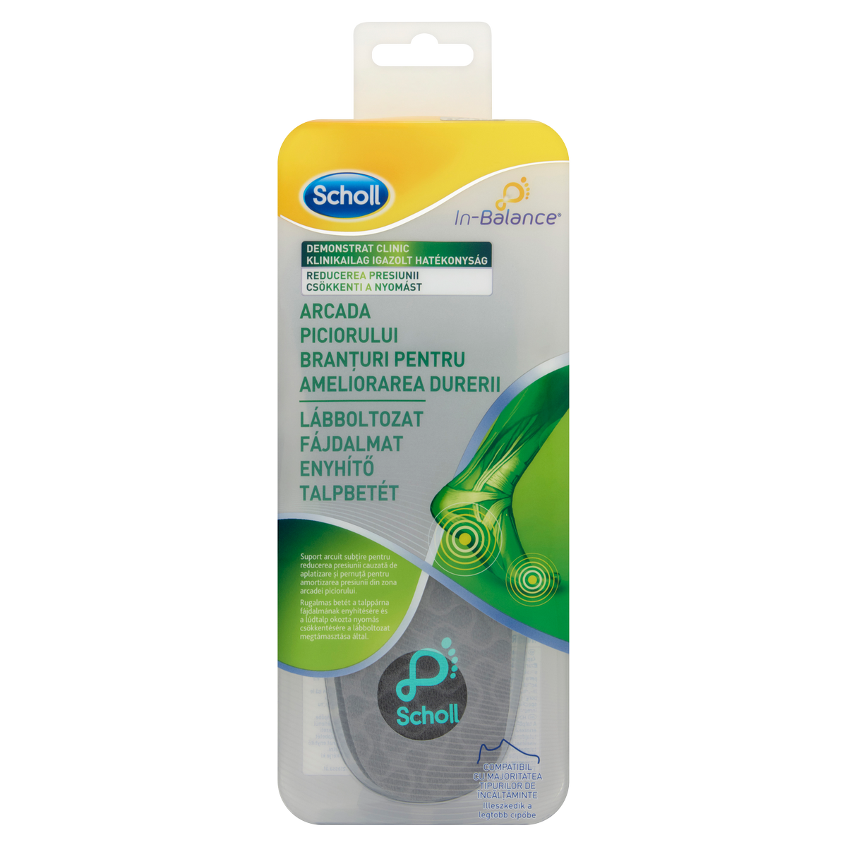 Scholl Vložky do bot proti bolesti klenby In-Balance