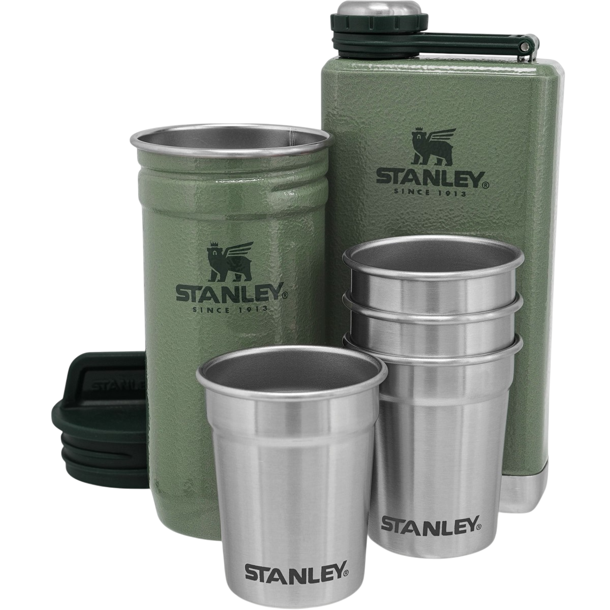 Stanley Dárkový set Adventure series placatka/butylka 250 ml + panáky 4 ks zelená