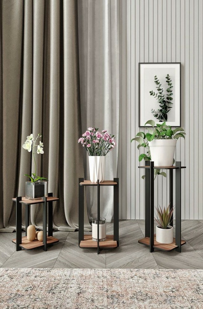 Stojan na květiny Flower Desk Square - Walnut