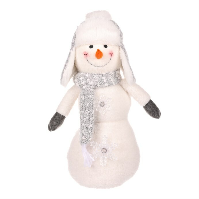 Vánoční dekorace Sněhulák s LED hvězdami