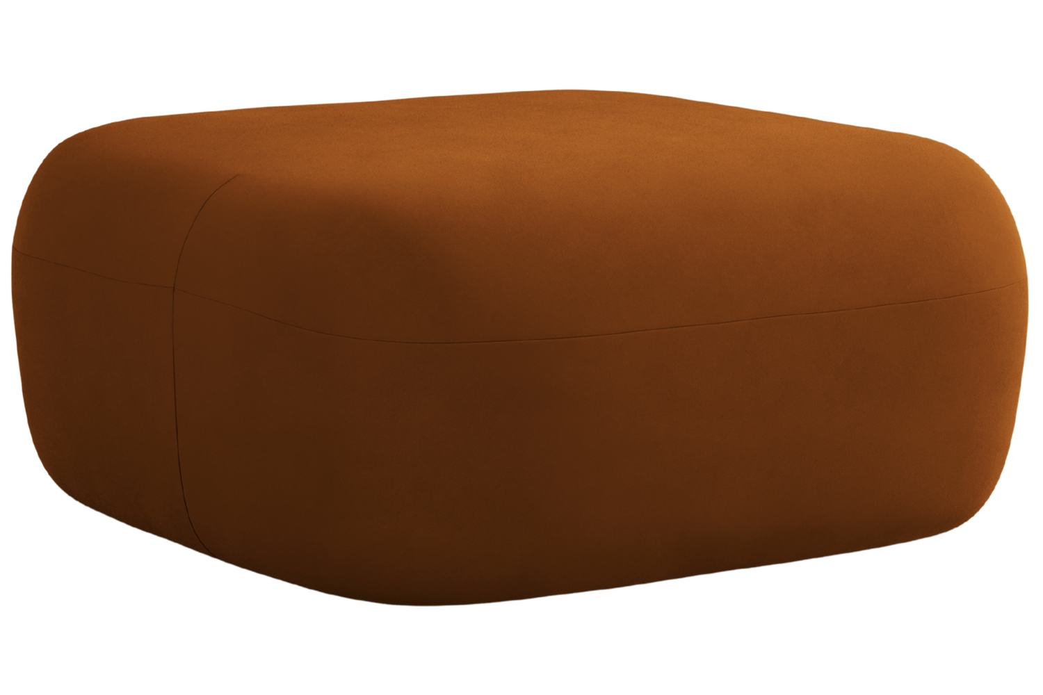 Windsor & Co Terakotově oranžová sametová podnožka Aldrin 90 x 88 cm