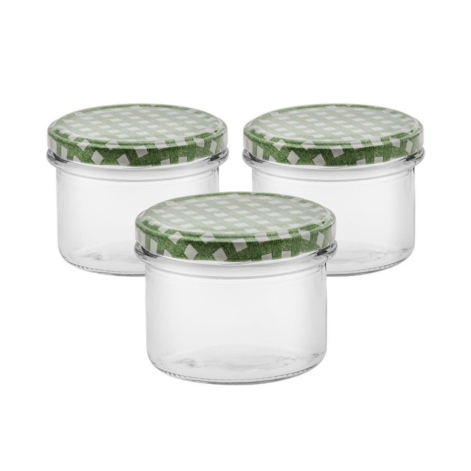 3dílná sada zavařovacích sklenic s víčkem