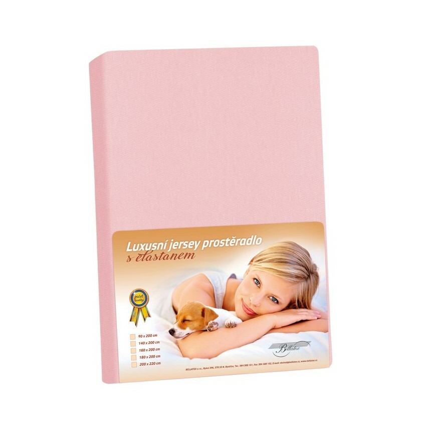 Bellatex Jersey prostěradlo s elastanem růžová