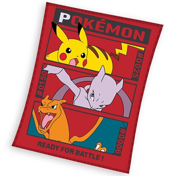 Carbotex Dětská deka Pokémon Pikachu MewToo a Charizard
