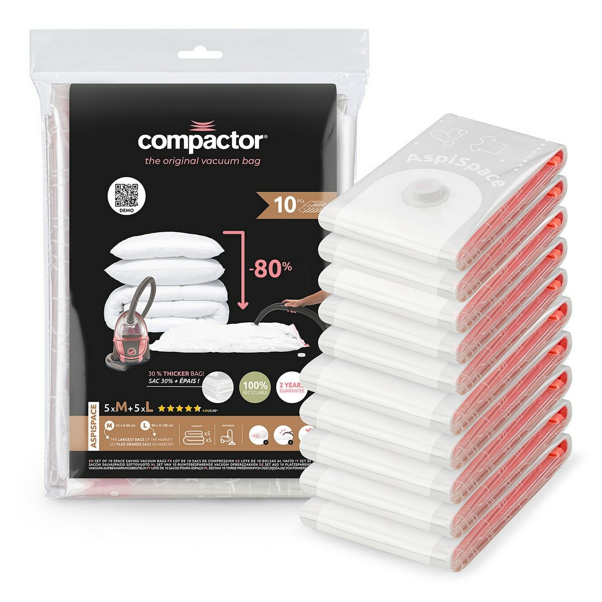 Compactor Sada vakuových úložných pytlů Bag Aspispace