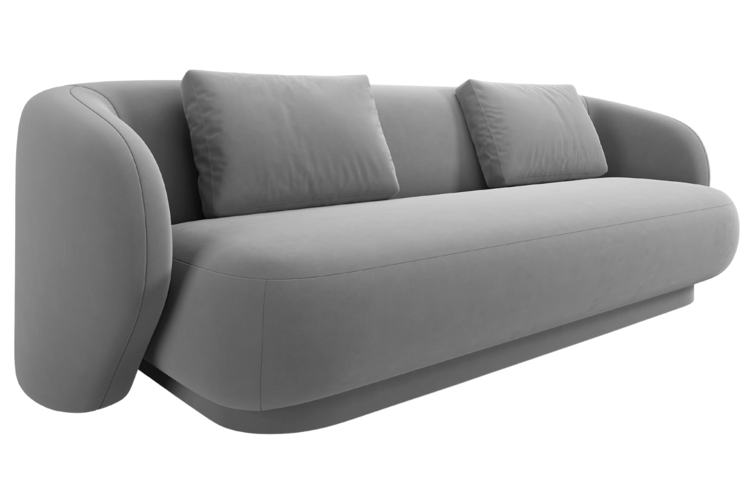 Cosmopolitan Design Světle šedá sametová trojmístná pohovka Camden 204 cm