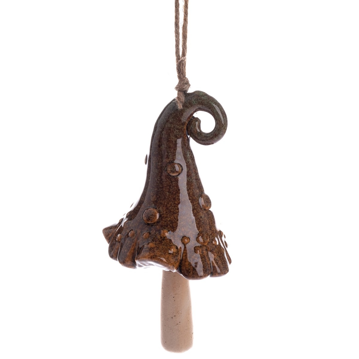 Keramický zvonek Klobouk hnědá