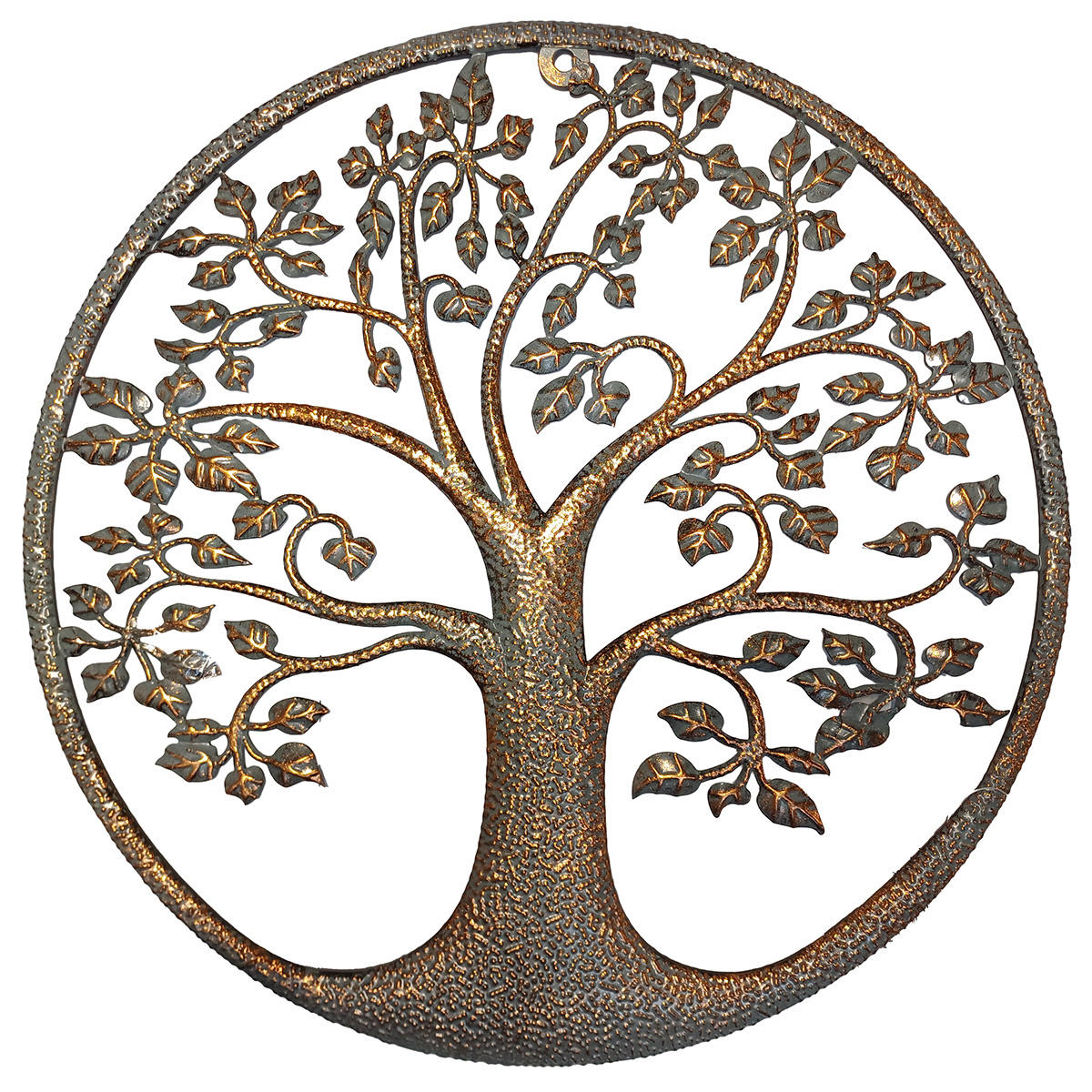 Kovová nástěná dekorace Strom života šedo-zlatá