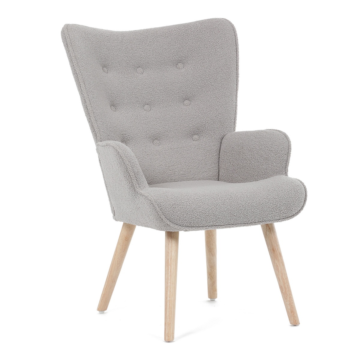Křeslo ušák Bouclé GREY2