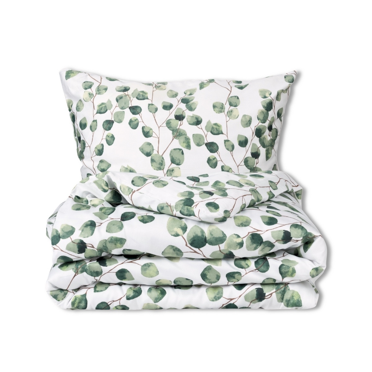 Matex Saténové povlečení Listy eukalyptu akvarel