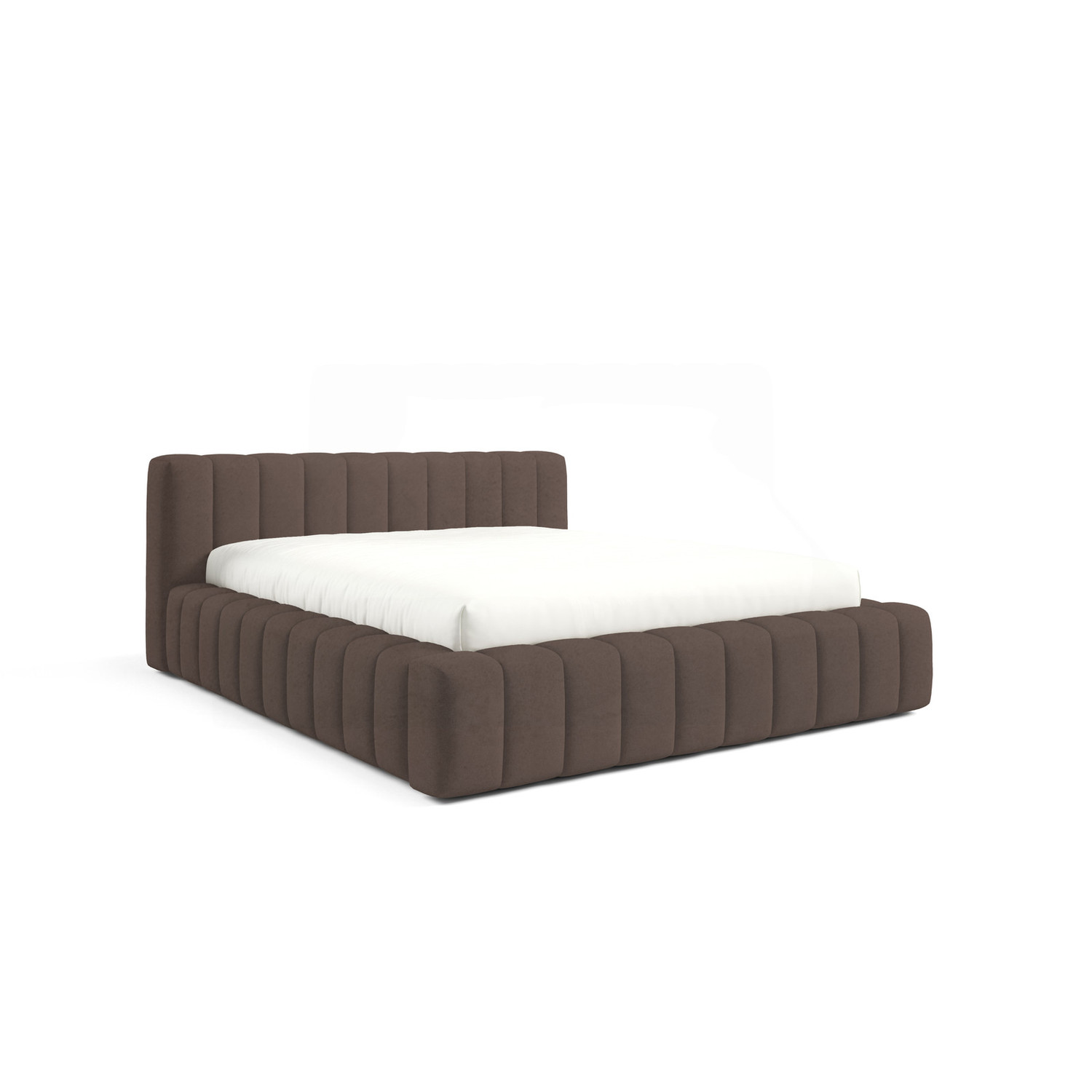 Čalouněná postel GINO 140x200 cm s nízkým čelem Hnědá