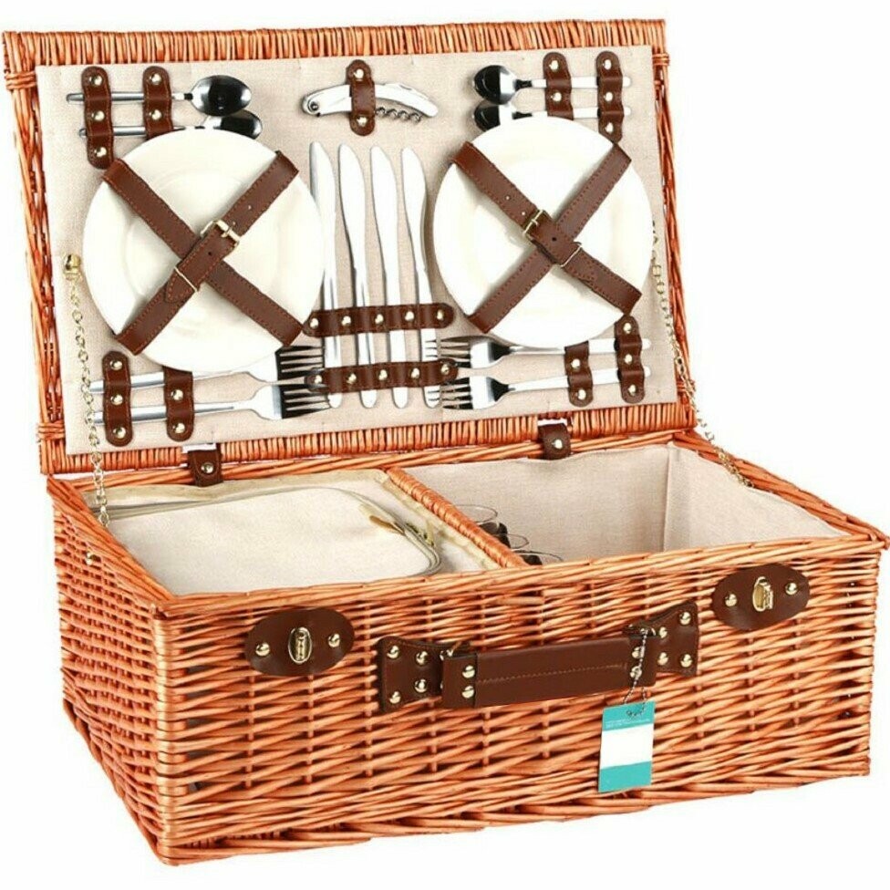 Piknikový koš pro 4 osoby hnědá