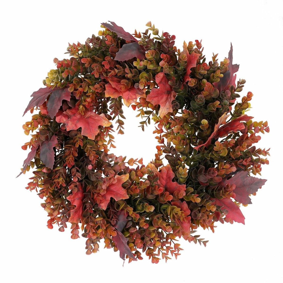 Podzimní věnec umělý Eucalyptus a javorové listy