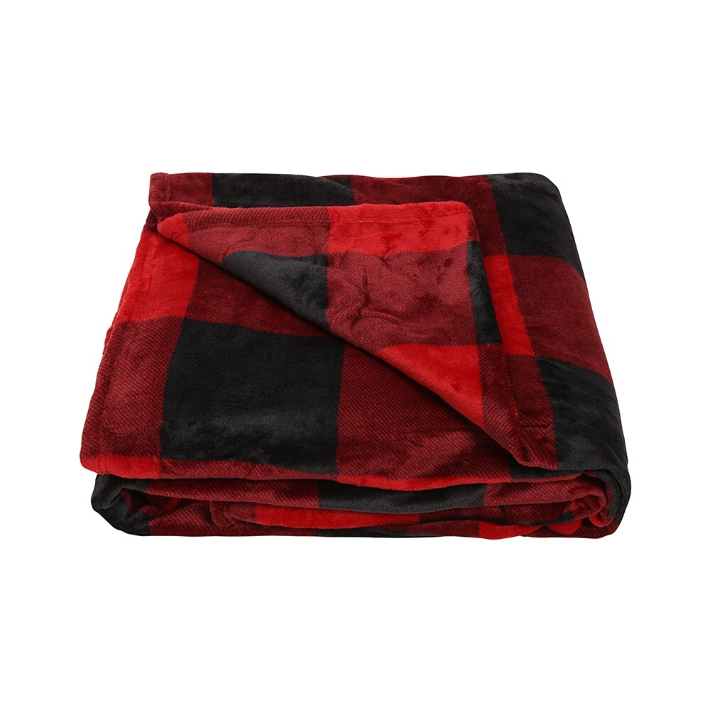 Rodinná deka Káro červeno-černá