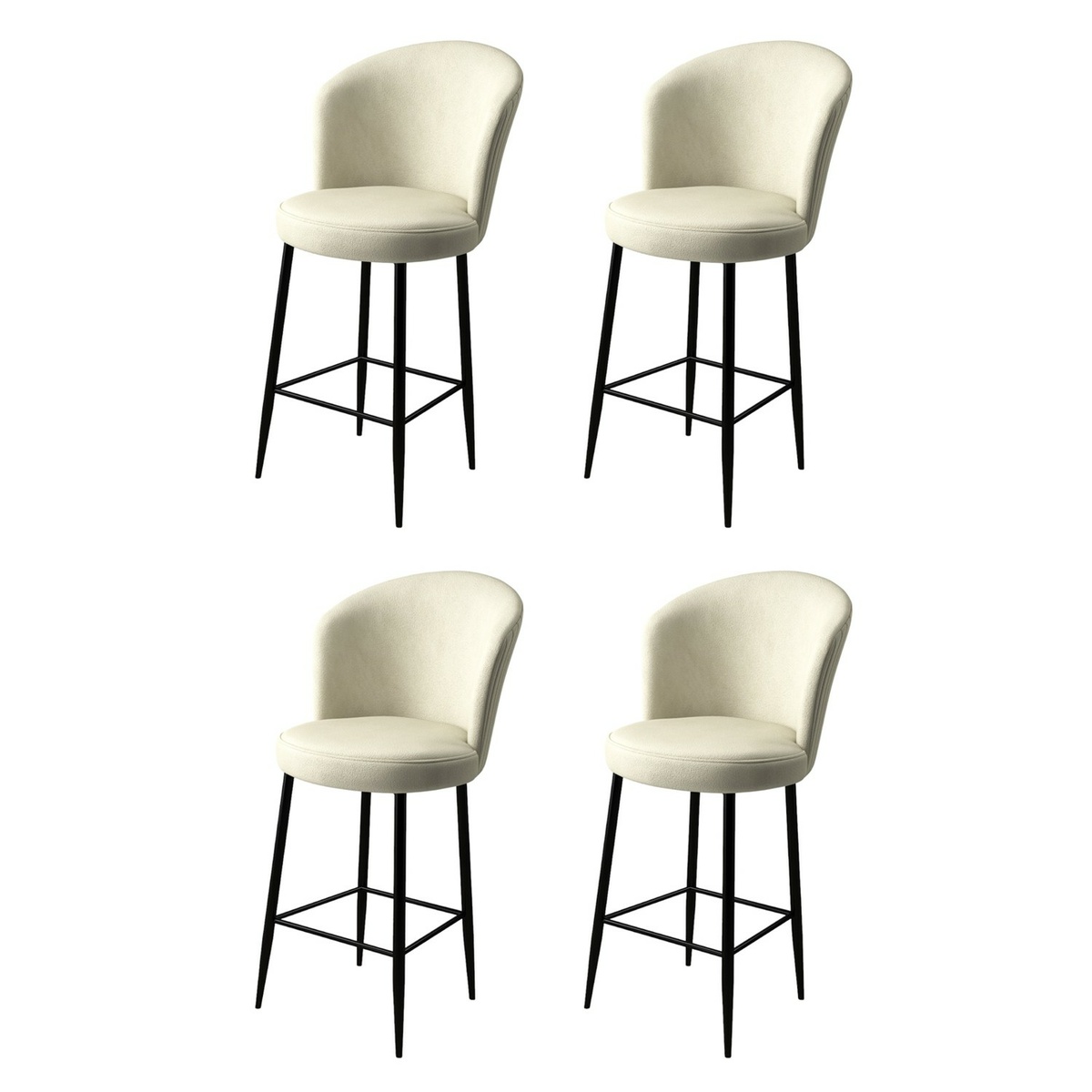 Sada barových židlí Alte Cream and Black