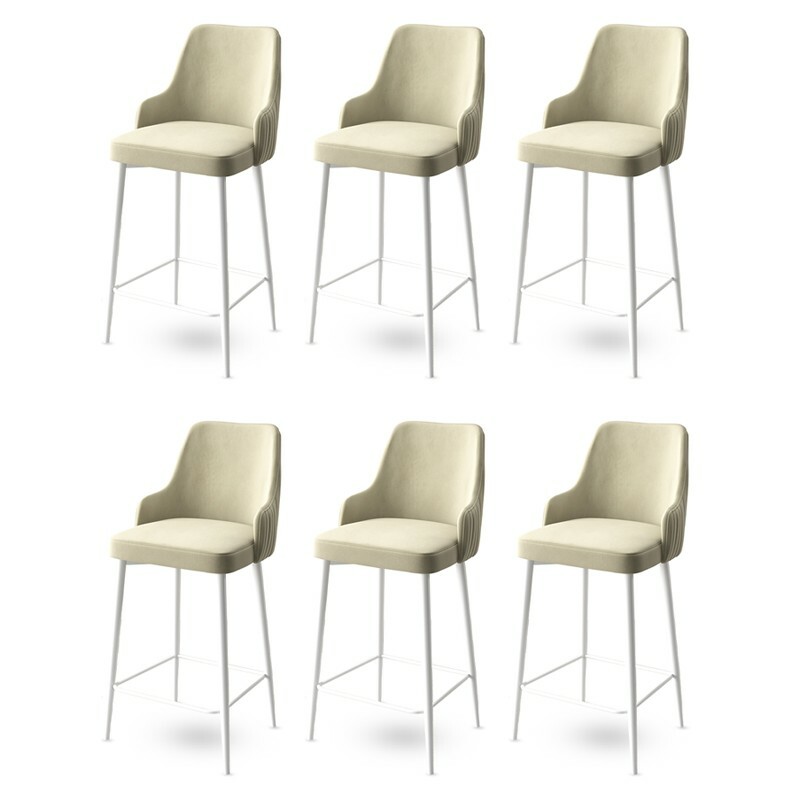 Sada barových židlí Enox Cream and White