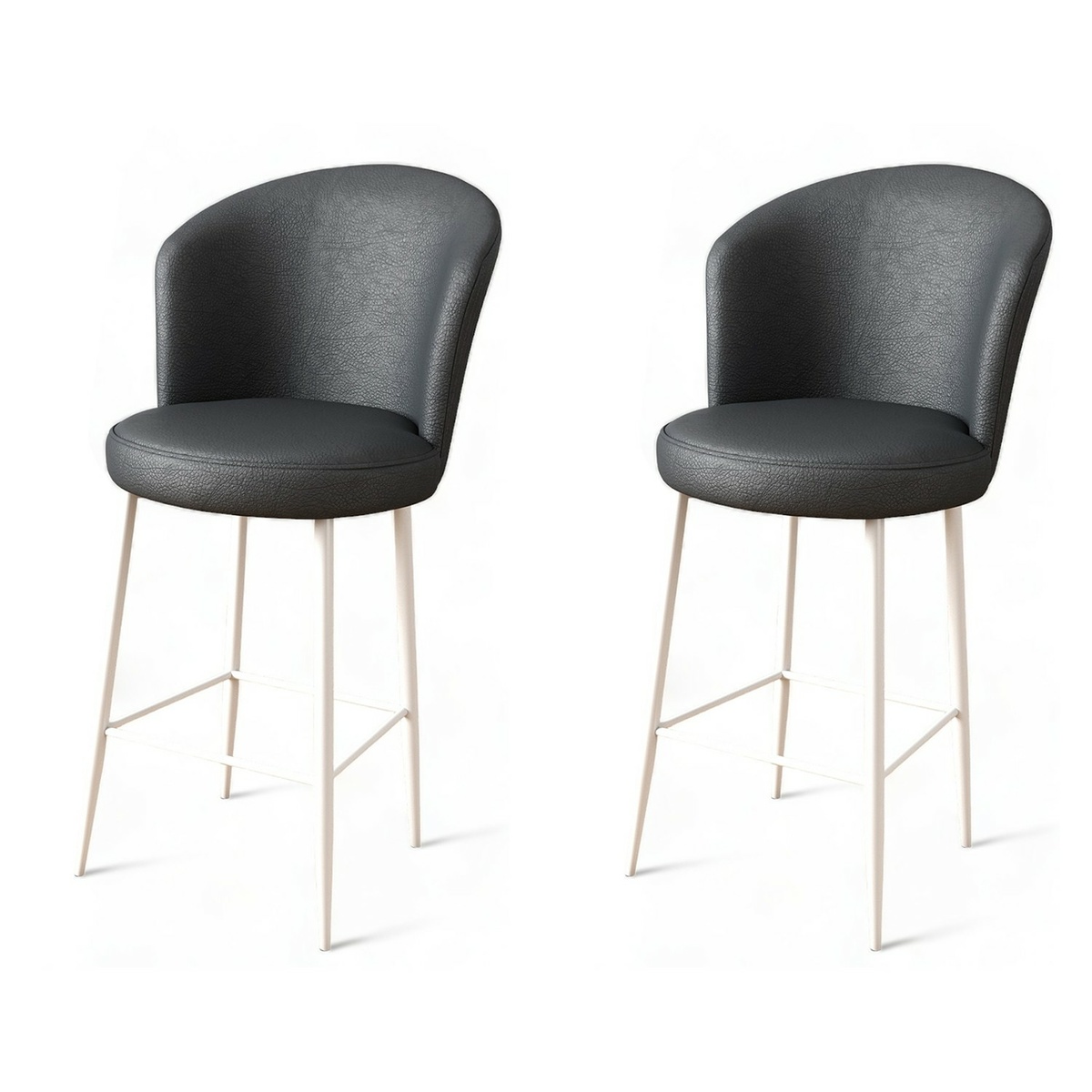 Sada barových židlí Uras Anthracite and White