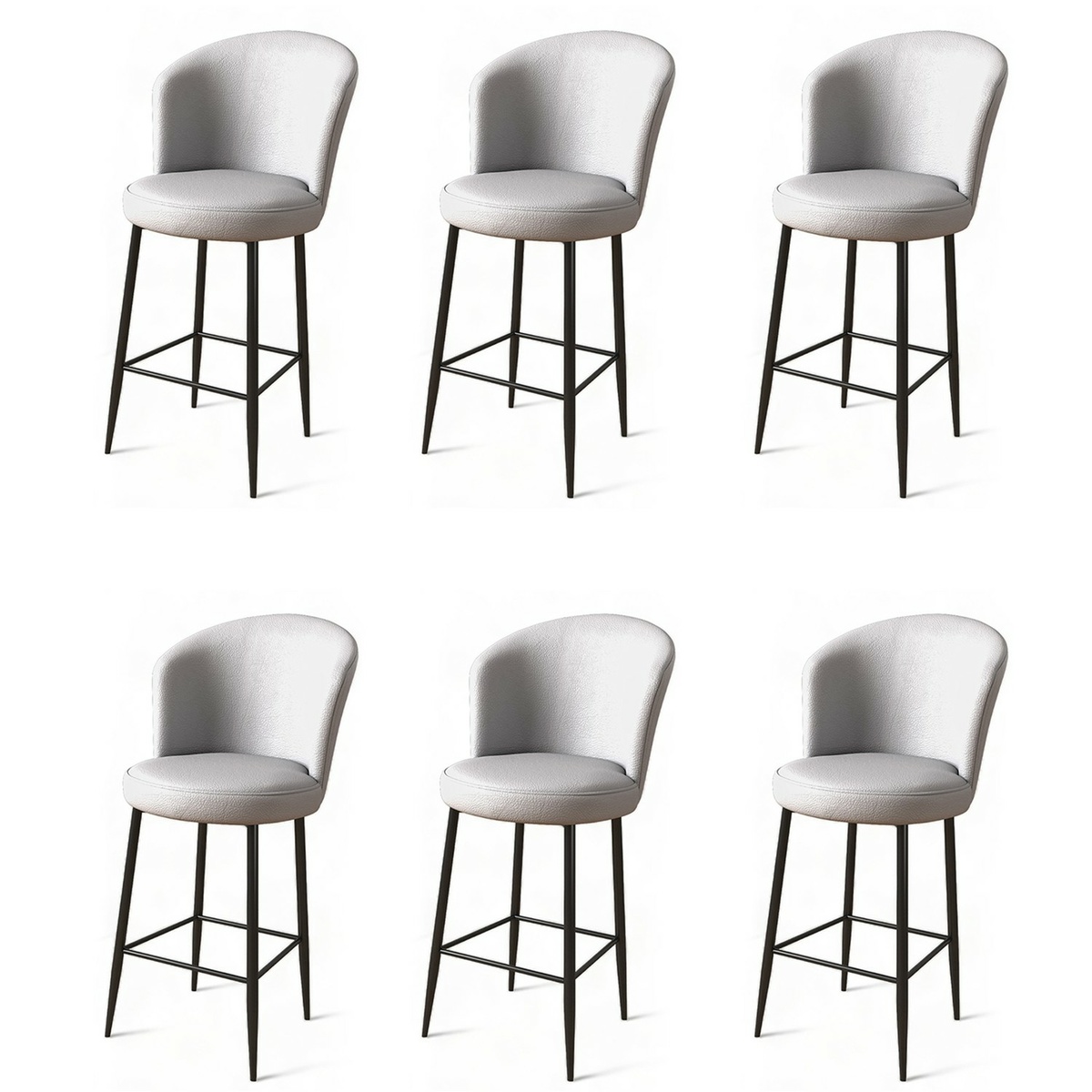 Sada barových židlí Uras Grey and Black