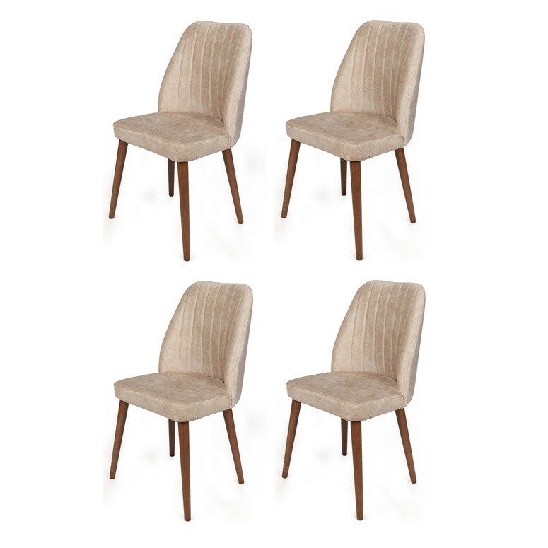 Sada jídelních židlí Alfa Cream and Walnut