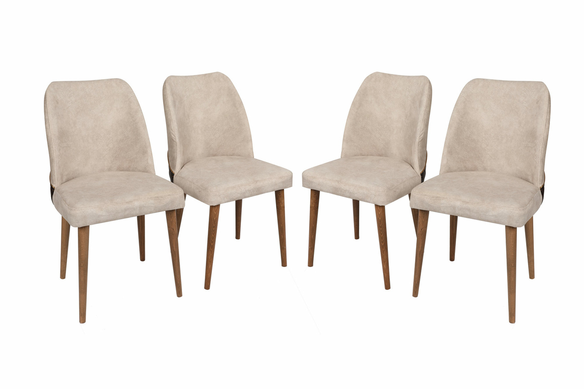 Sada jídelních židlí Nova Cream and Walnut