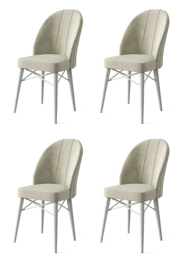 Sada jídelních židlí Ritim Cream and White