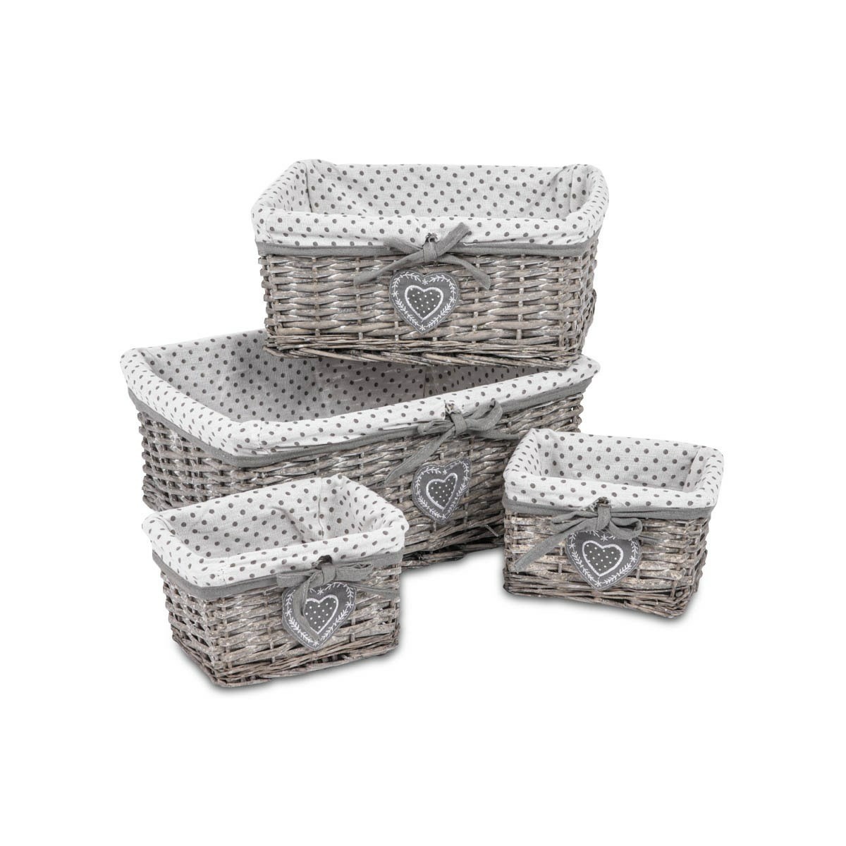 Sada proutěných košíků Heart
