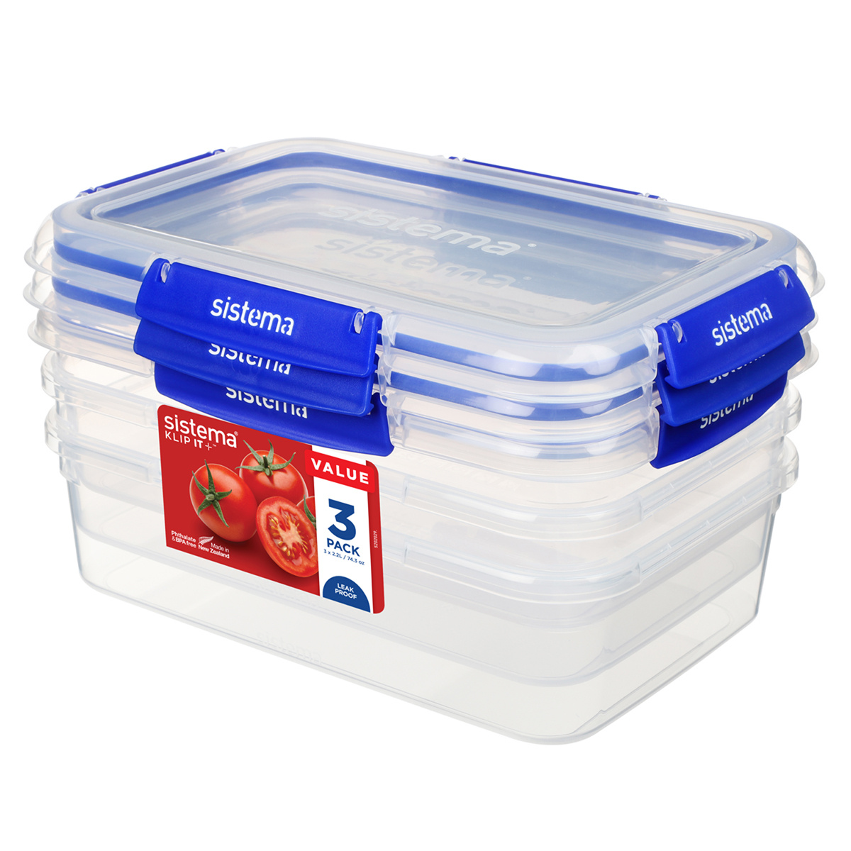 Sistema Sada 3 ks vodotěsných krabiček na potraviny KLIP IT PLUS 4 klipy 2