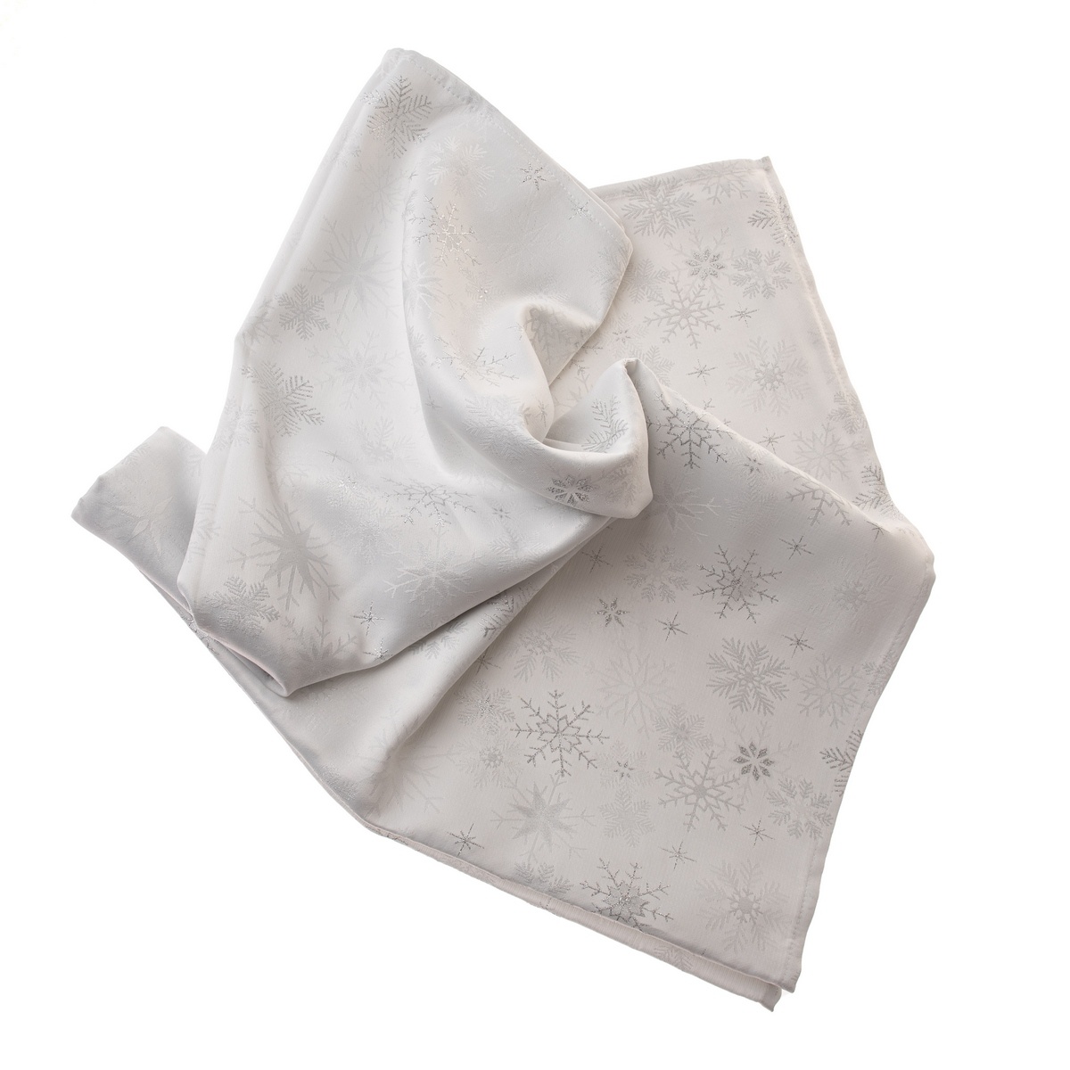 Vánoční Ubrus voděodolný Vločky stříbrná
