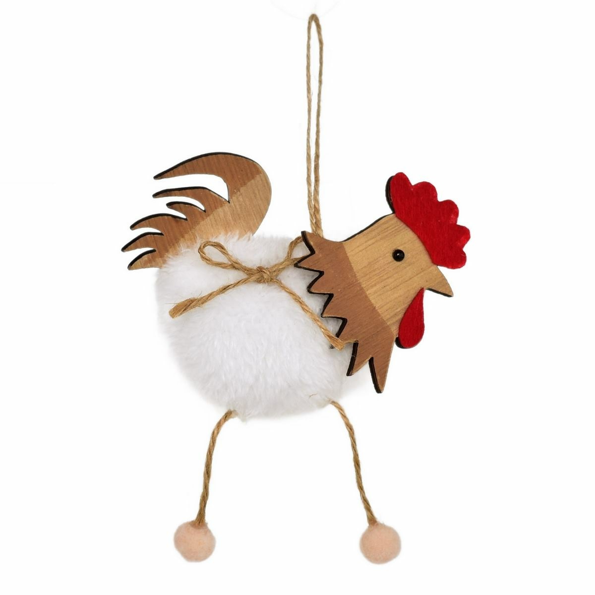 Velikonoční dekorace Slepička plyšová závěsná